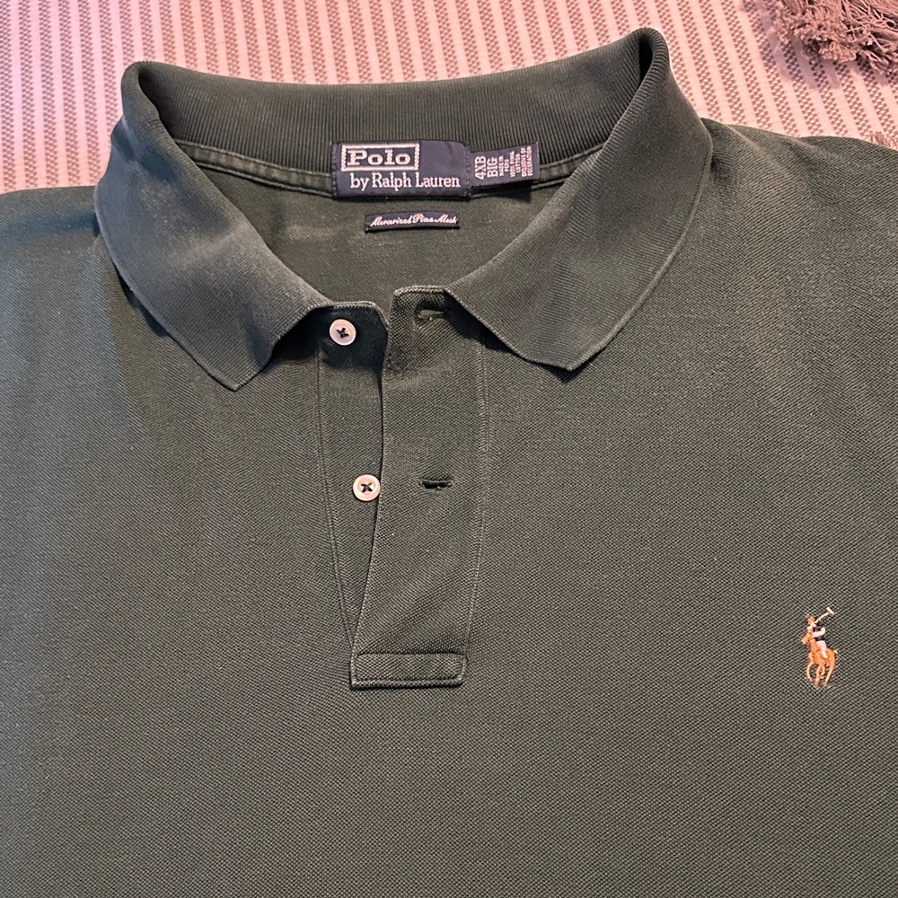 Mens Polo Ralph Lauren Green Mercerized Pima Cotton Short Sleeve Shirt 4XB 4XL